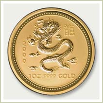 2000 Perth Mint Gold Dragons
